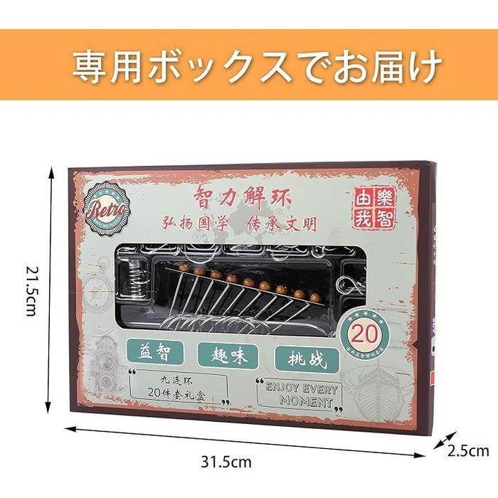 知恵の輪20点セット 大人向けパズル 暇つぶし チャイニーズ