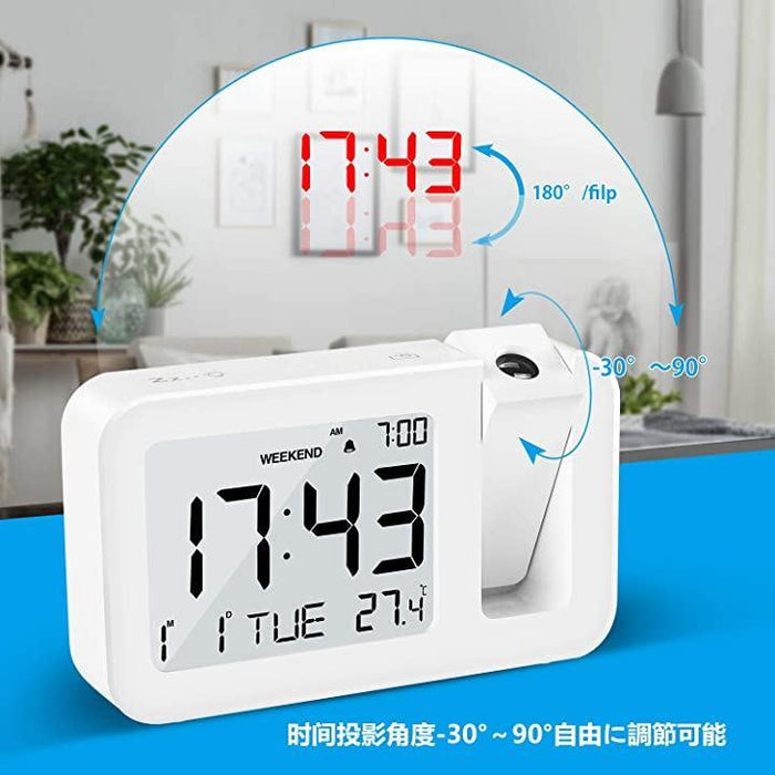 LEDデジタル時計 投影180度回転調整