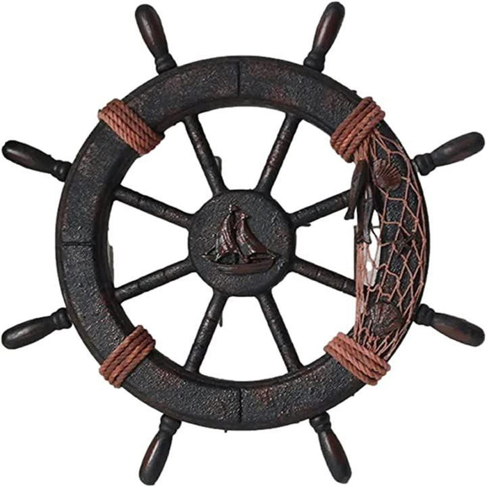 【格安saleスタート】 舵輪 ハンドル 船舵 インテリア 木製船舵輪 地中海風 海賊風 家具