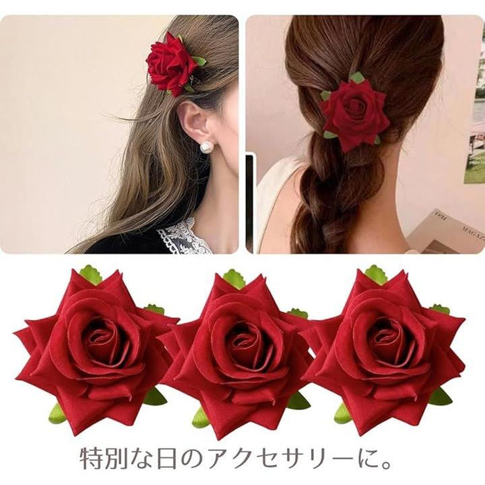 薔薇 ヘアピン バラ ヘアクリップ ローズ ヘアアクセサリー 髪
