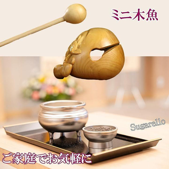 木魚 仏具 ミニ木魚 木製楽器 瞑想打楽器 ツゲの木 ポータブル