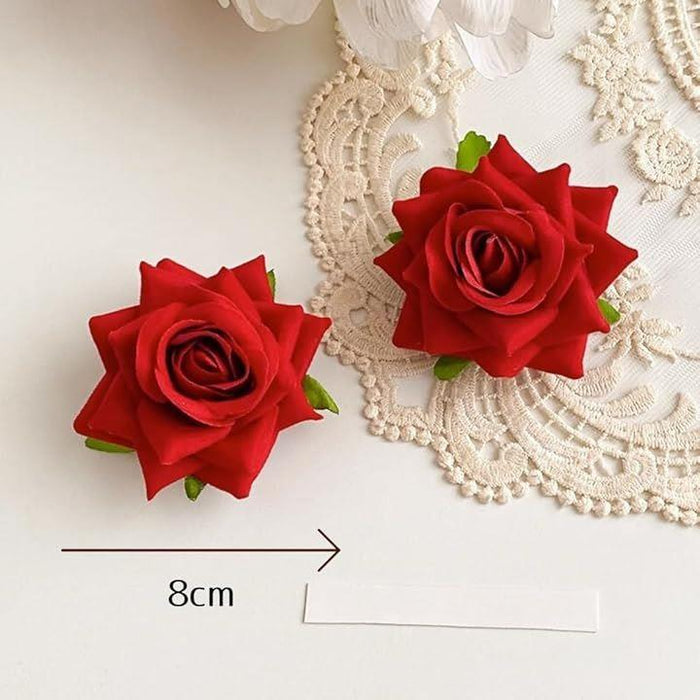 薔薇とキラキラのヘアピン  ３個セット ヘアクリップ⭐️⭐️ハンドメイド 薔薇とキラキラのヘアピン 3個セット ヘアクリップハンドメイド