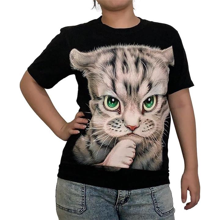 3177　ネコ　猫　アニマル　ビッグプリント　半袖　Tシャツ　白 3177 ネコ 猫 アニマル ビッグプリント 半袖 Tシャツ 白 - メルカリ