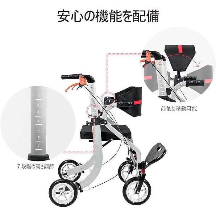 シルバーカー 手押し車 歩行器 高齢者 プルダウン式ブレーキ設計