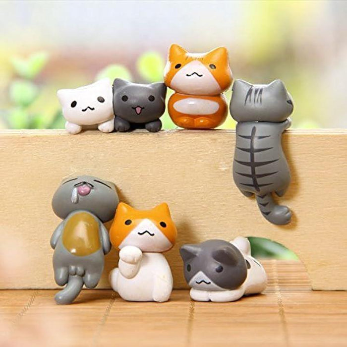 猫の置物 7匹セット 玄関インテリア 招き猫風 贈り物に最適