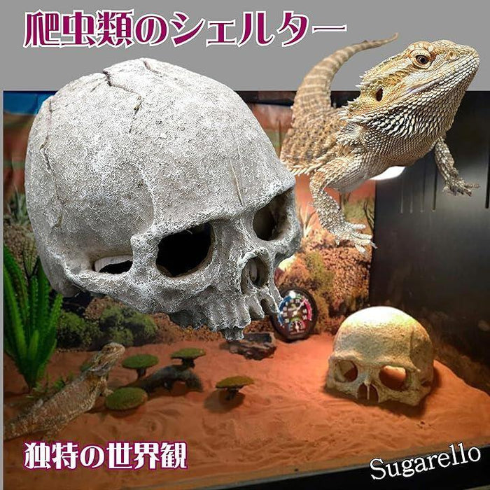 爬虫類 隠れ家 シェルター テラリウム ケージ がいこつ 爬虫類飼育