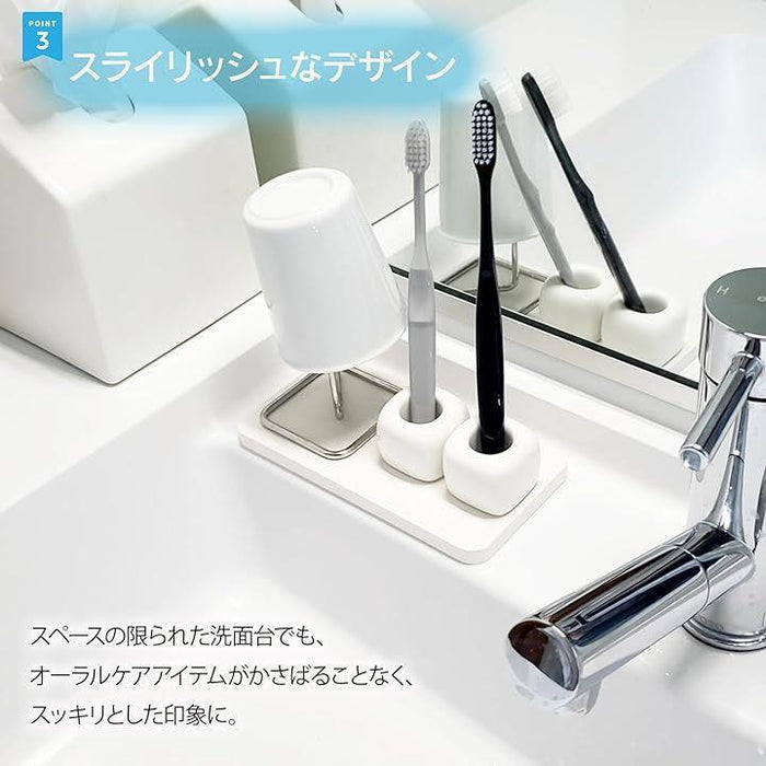 歯ブラシスタンド 2個 珪藻土 トレー セット 歯ブラシホルダー