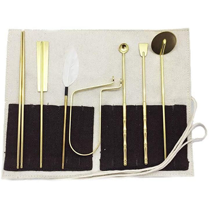 香道お手前セット 香道具 火道具 初心者向け 入門セット 七つ道具 収納袋付