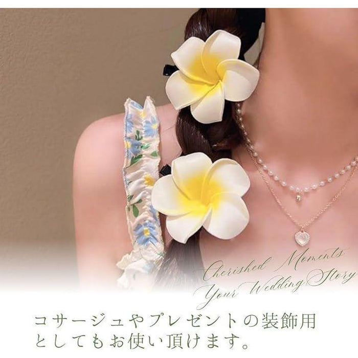 ヘアピン ヘアクリップ 花 プルメリア 髪飾り ヘアアクセサリー 10個セット