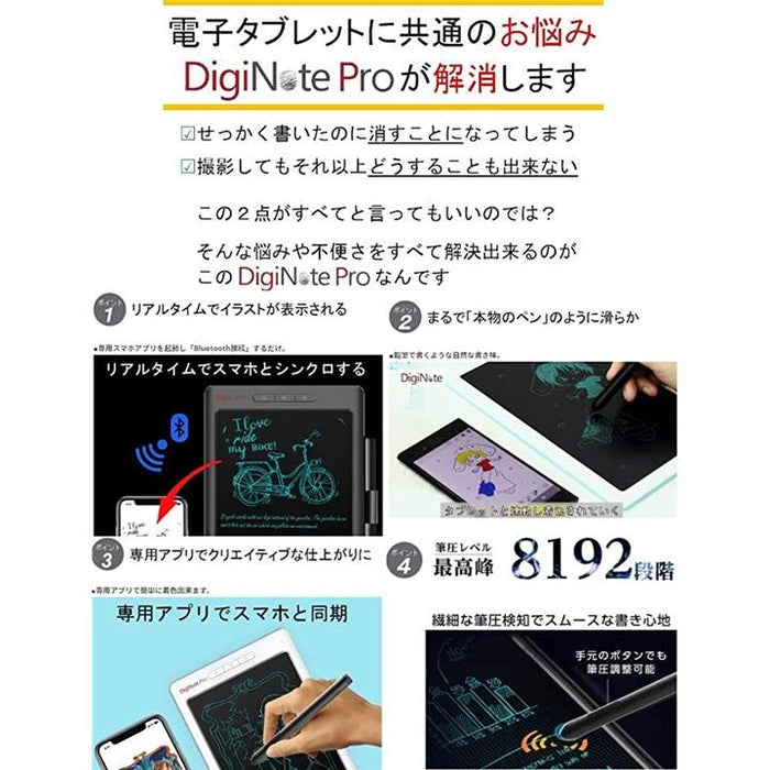 Pro手書きパッド 電子ノート 電子メモ 10インチ 液晶ペンタブレット イラスト