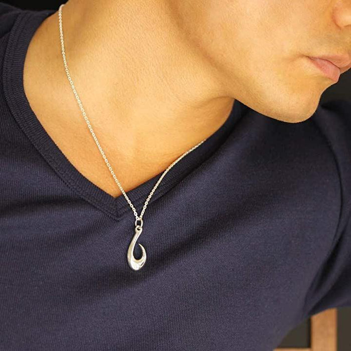 シルバー 925 ネックレス フィッシュ フック 釣り針 モチーフ