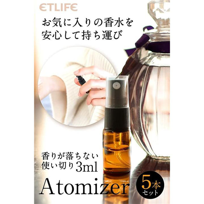 スプレーボトル アルコール対応 3ml 遮光 ガラス製 香水