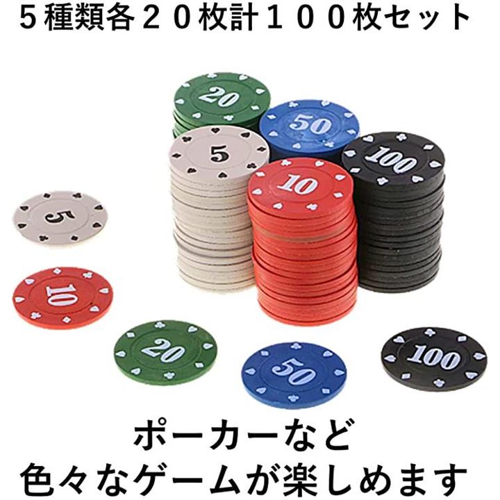 カジノチップセット 100枚 カジノコイン アクリルケース付 ポーカー