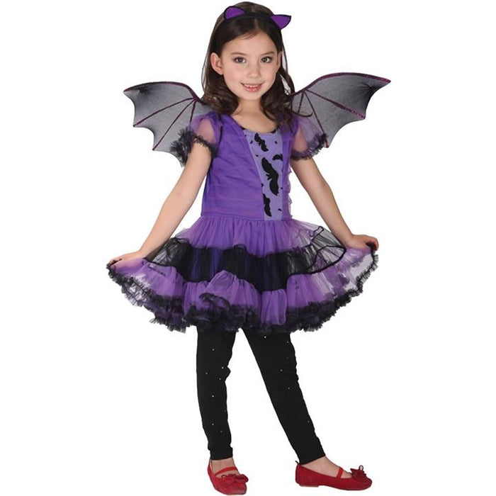 魔女 コウモリ 子供用 コスプレ 衣装 3点 セット ハロウィン 