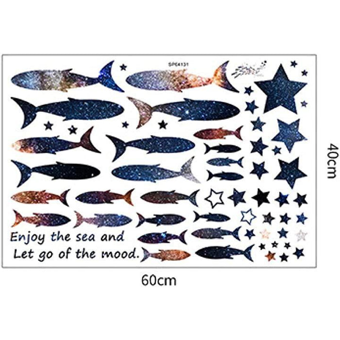ウォールステッカー 海 魚 カラフル 魚群 はがせる 剥がせる