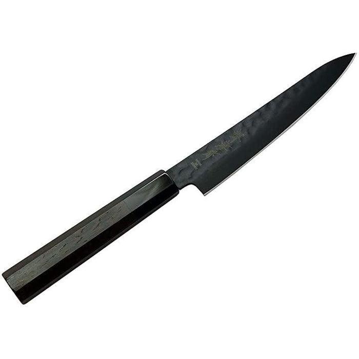 黒影ペティ150 V金10号鎚目フッ素加工和式包丁
