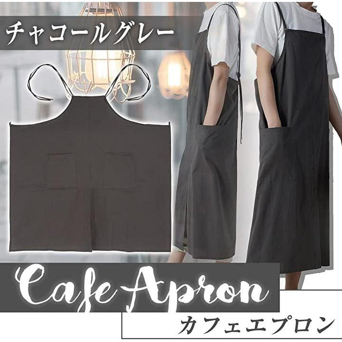ロングエプロン ポケット付き 簡単着脱