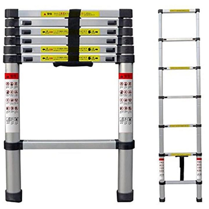 伸縮はしご 最長3.8m 耐荷重150kg 日本語説明書付き スーパーラダー コンパクト 持ち運びやすい 伸縮自在 自動ロック スライド式