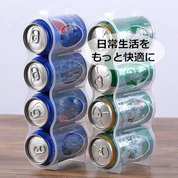 ドリンクホルダー 缶 ディスペンサー 取っ手付き 透明 4本収納 2
