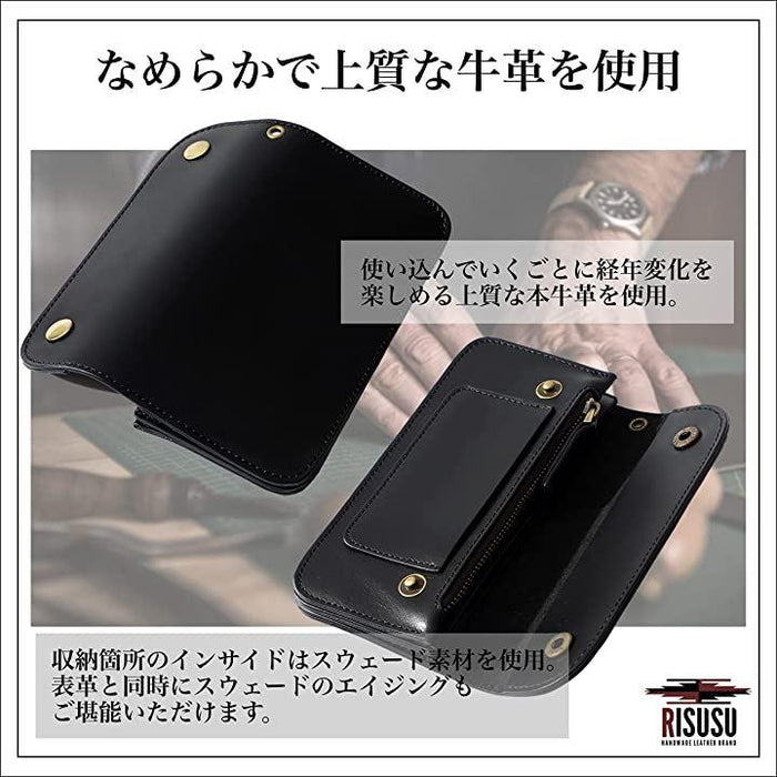 本革牛革ミドルトラッカーウォレット （本革 牛革 ヌメ革 総