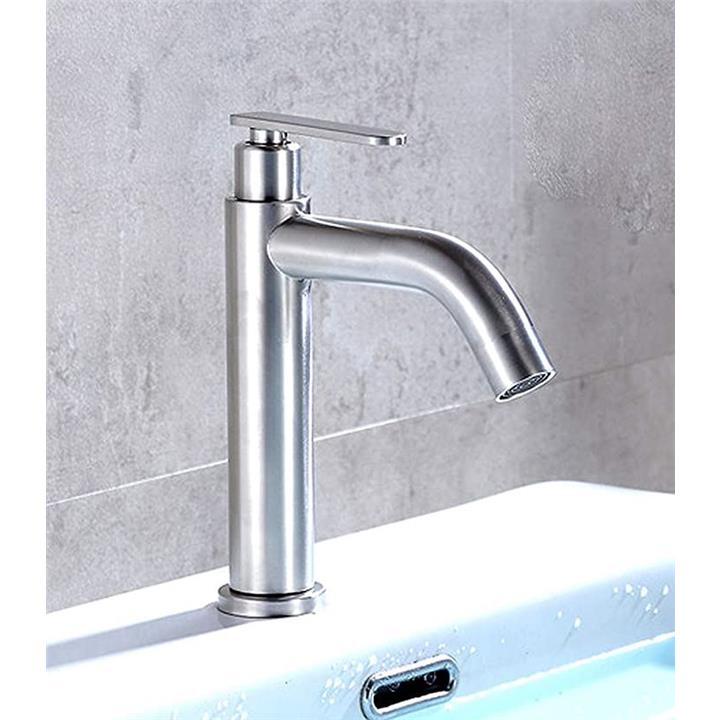 洗面用 シングルレバー ステンレス製 洗面台 蛇口 立水栓 トイレ 手洗い 冷水 ST63