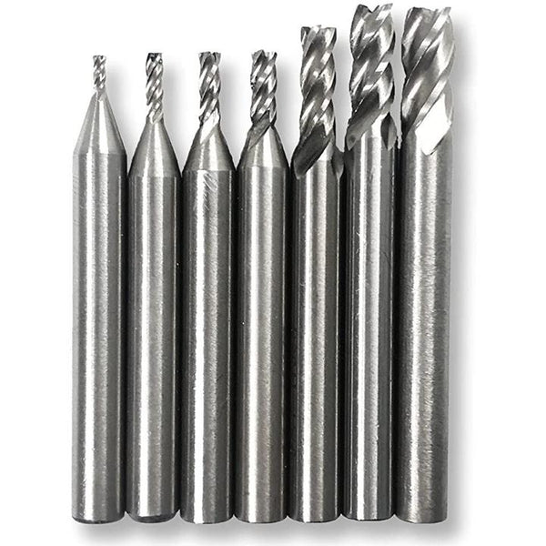 HSS 超硬 エンドミル 1.5mm - 6mm 7本 セット ミリング カッター
