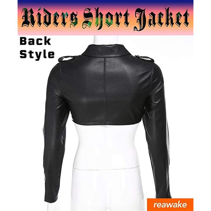 ショート丈 ライダース ジャケット レディース ストリート ロック