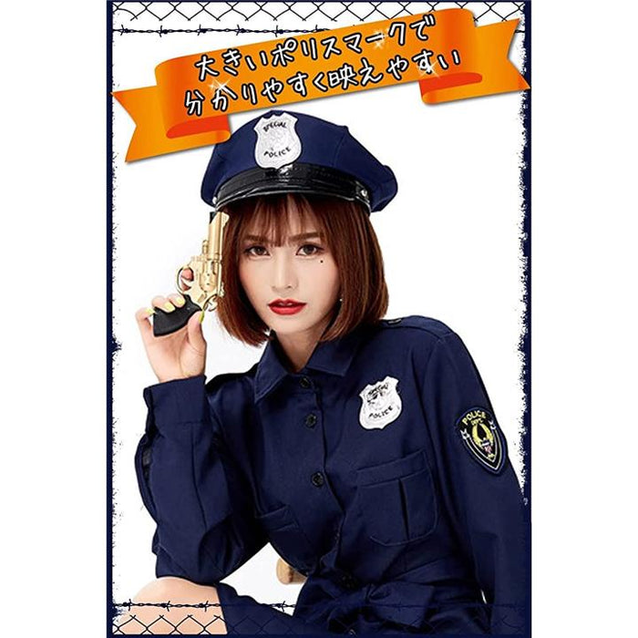 ポリス コスプレ 警察官 ワンピースタイプで楽に着れる 帽子付き 衣装セット ポリスコスプレ かわいい イベント 仮装 レディース