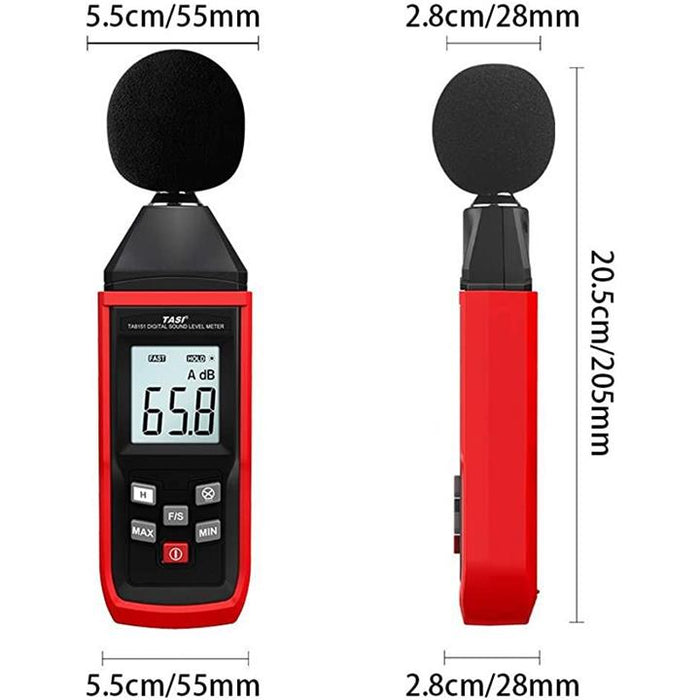 デジタル騒音計 デシベル計 ノイズ測定器 デジタルサウンドレベルメーター 自動LCDバックライト付き 新規電池付き