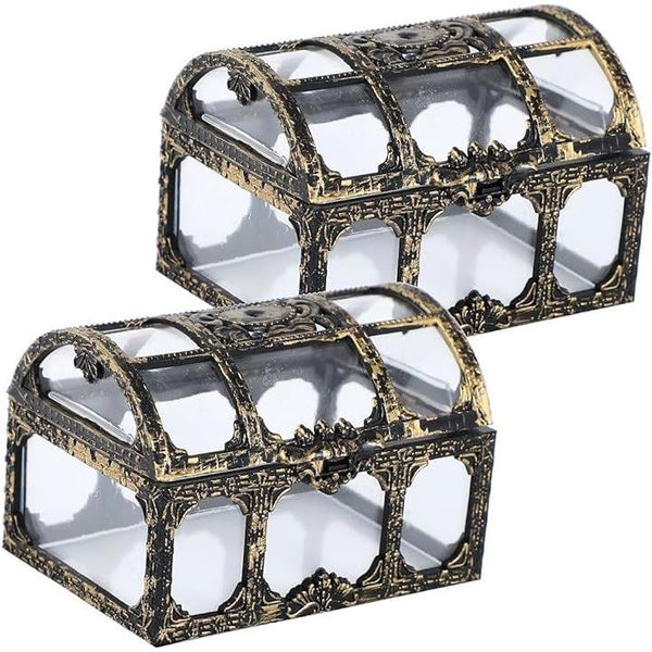 レトロ宝箱 宝石箱 ジュエリー ケース クリア 2個セット