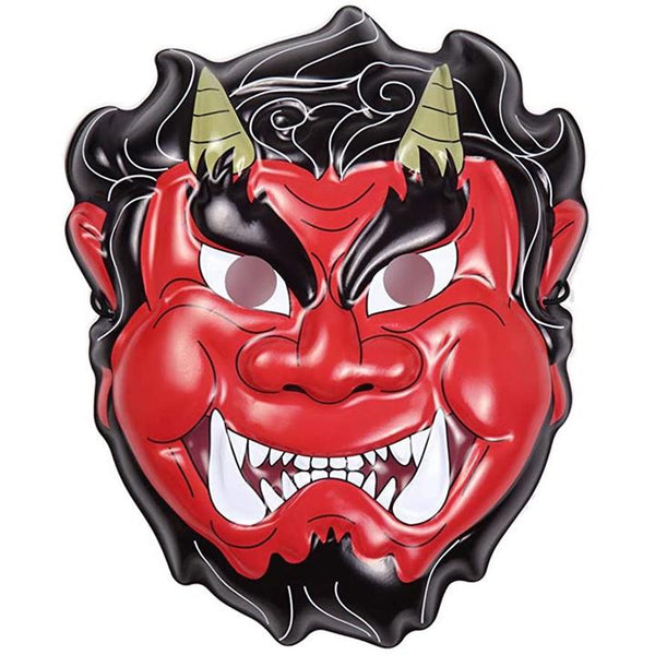 鬼面セット 赤黒 節分専用 超リアル 3D 鬼のお面 サイズ大きめ 大人用 赤鬼お面