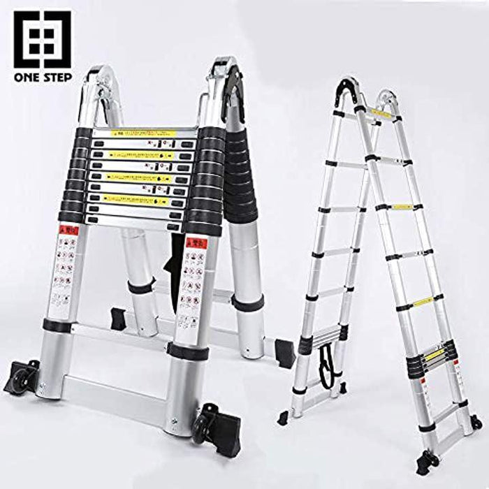 伸縮はしご 最長3.8m 耐荷重150kg 日本語説明書付き スーパー