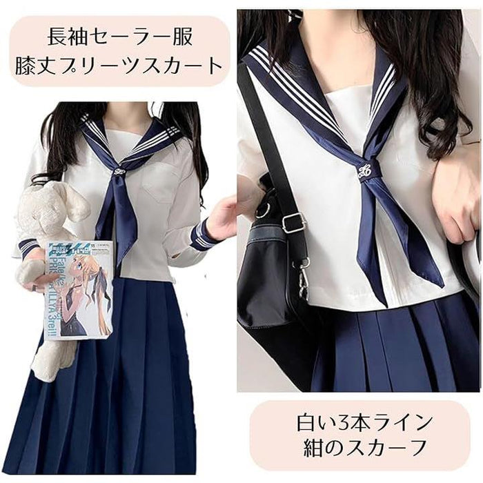 セーラー服 スカート スカーフ 上下 3点セット コスプレ 制服 女子学生服 コスチューム