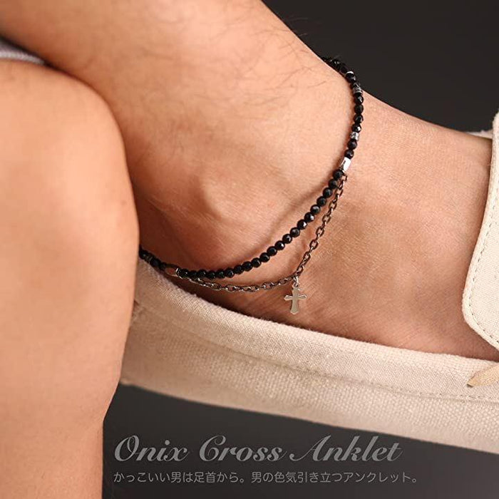 orris アンクレット ブラック オニキス シルバー ステンレス
