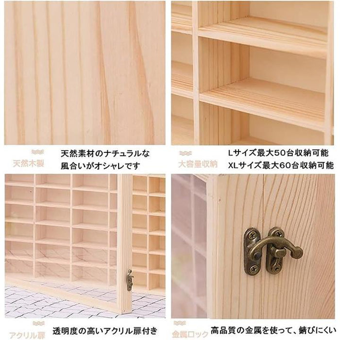 アクリル扉付 ミニカーケース ３６マス INNO Models メープル色塗装 ミニカー収納 アクリル扉付 36マス INNO Models メープル色塗装